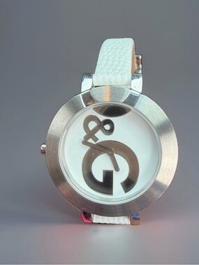 Rare D&G Dolce & Gabbana Hoopla watch Leather White Band Waterproof Works